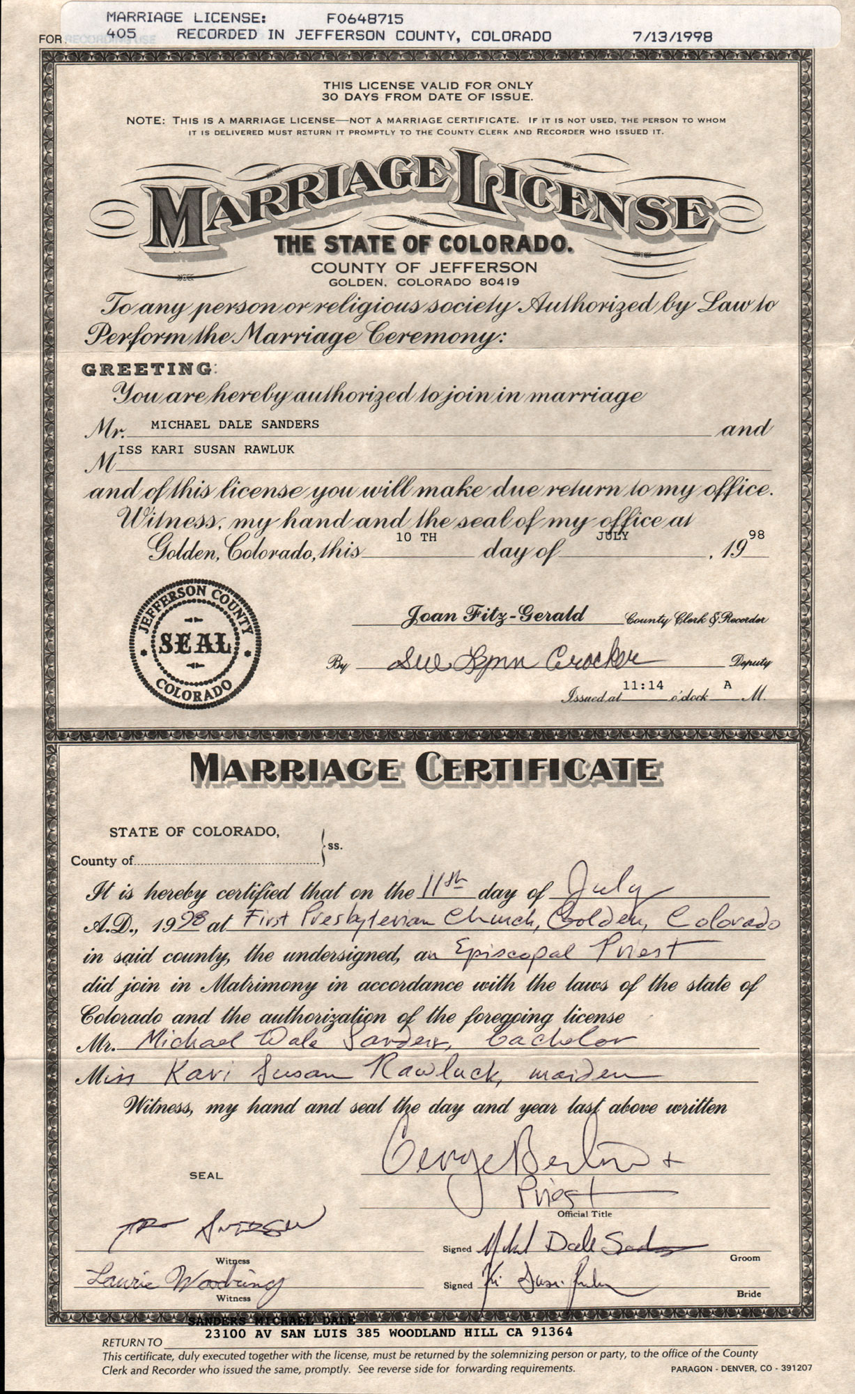 marriage certificate nevada