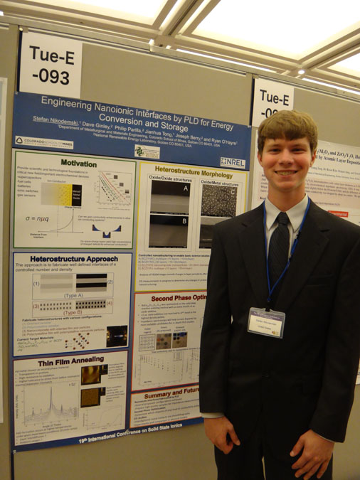 Stefan Nikodemski at Solid State Ionics (SSI-19) Conference poster session in Kyoto