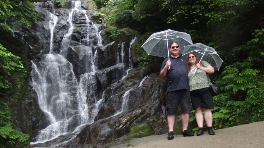 Shiraito Waterfall in Kyushu - Michael Sanders and Kari Sanders (Kari Rawluk)