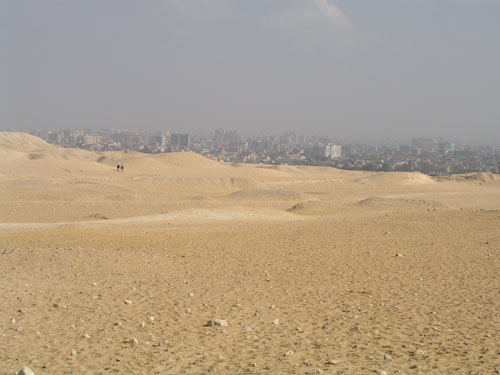 Giza as seen from the desert